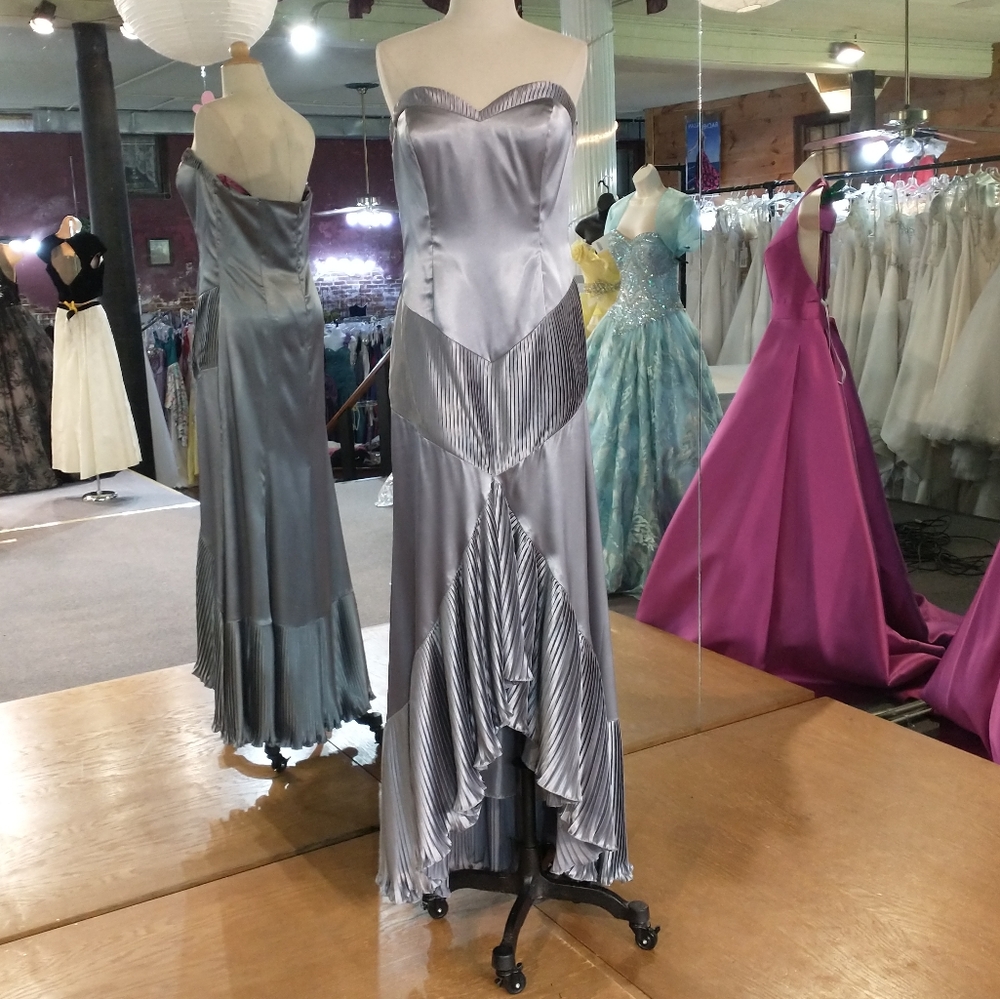 Anna Scott Plisse Slit Prom or Evening Dress